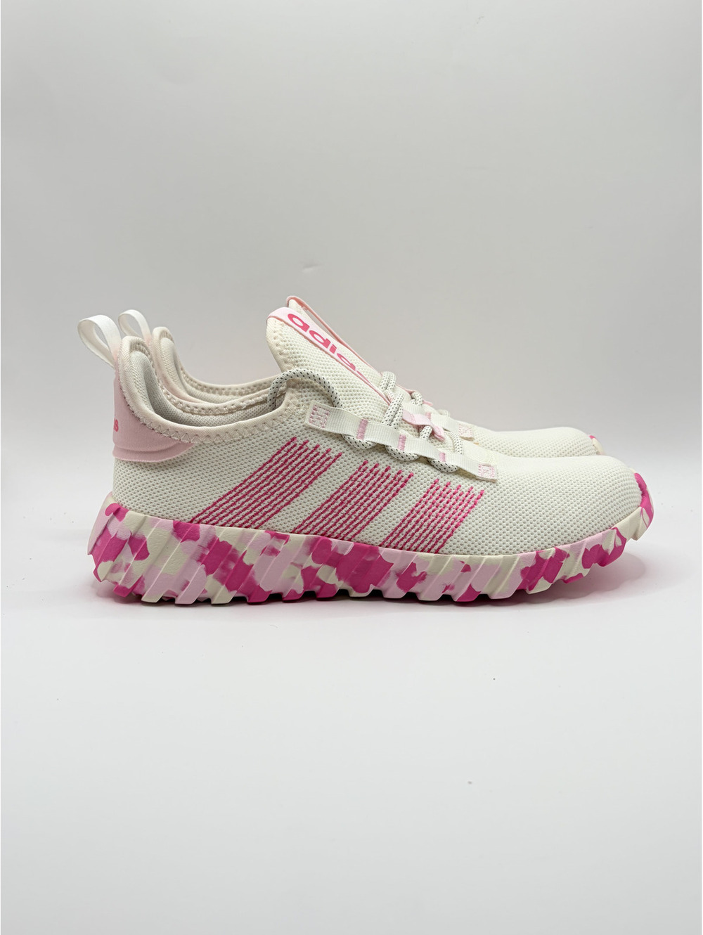 Adidas Kaptir Flow K Youth Size‎ 6 White and Pink Mesh Sneakers with Camouflage
